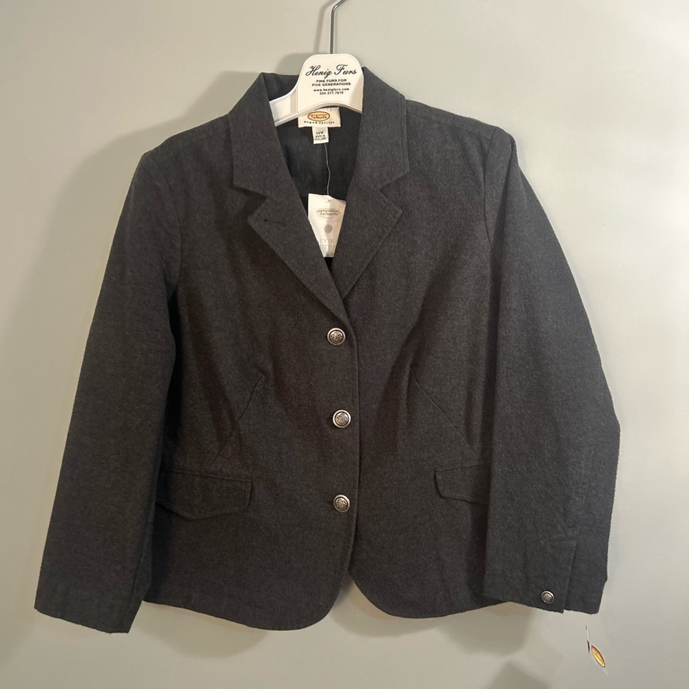 Talbots Charcoal Blazer with Silver Buttons 14W